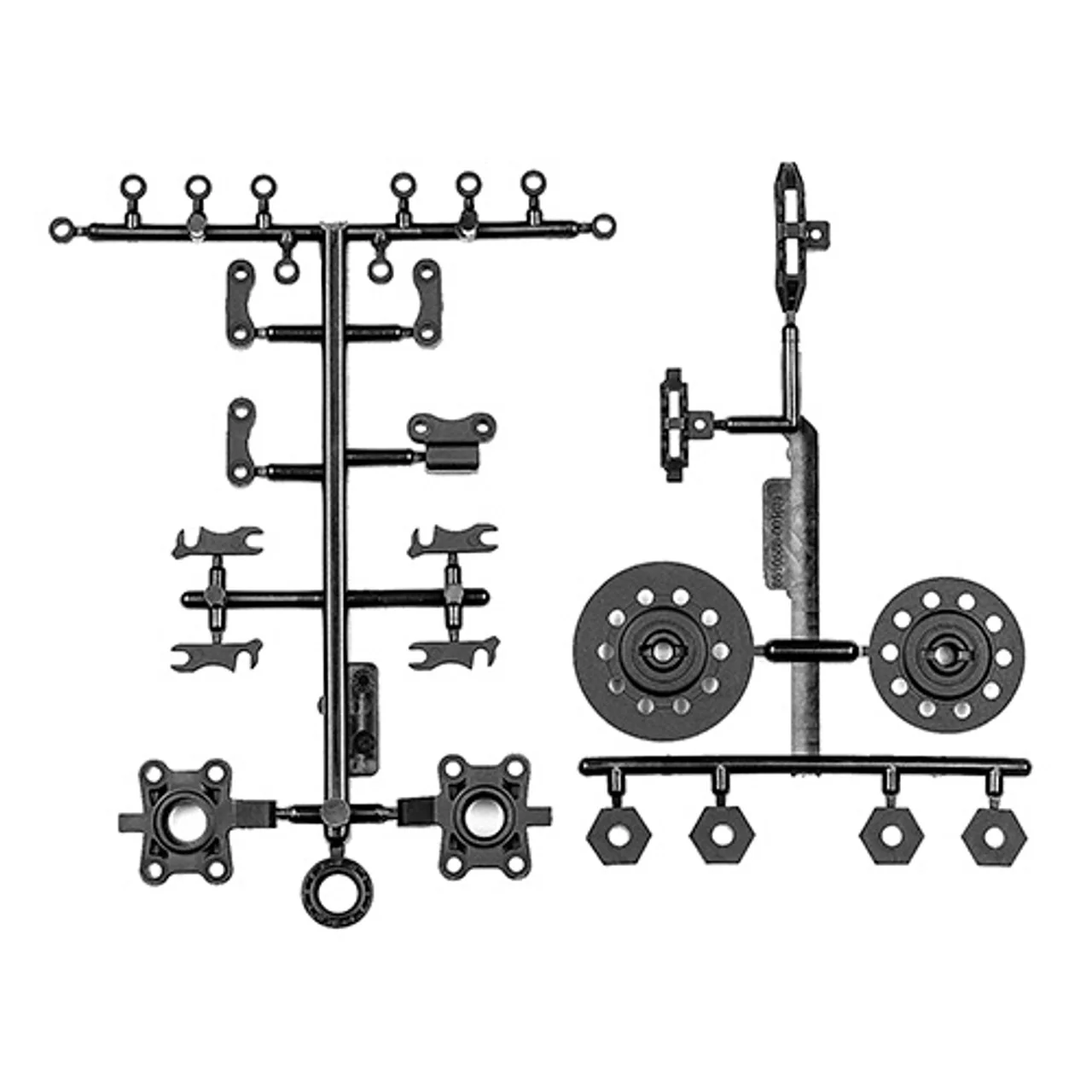 Front and Rear Hubs FOR DC10 (Brake Discs Wheel Hex) [Associated] ASC72210