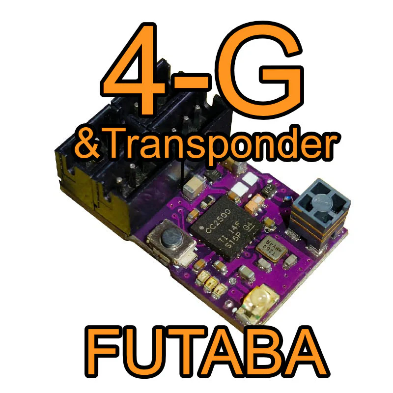 FUTABA 4G Compatible 4 Channel MICRO WIRELESS  Receiver + TRANSPONDER For 1-24 1-28 (CASE-LESS) [MXO RACING] RXC52-F4G&TP