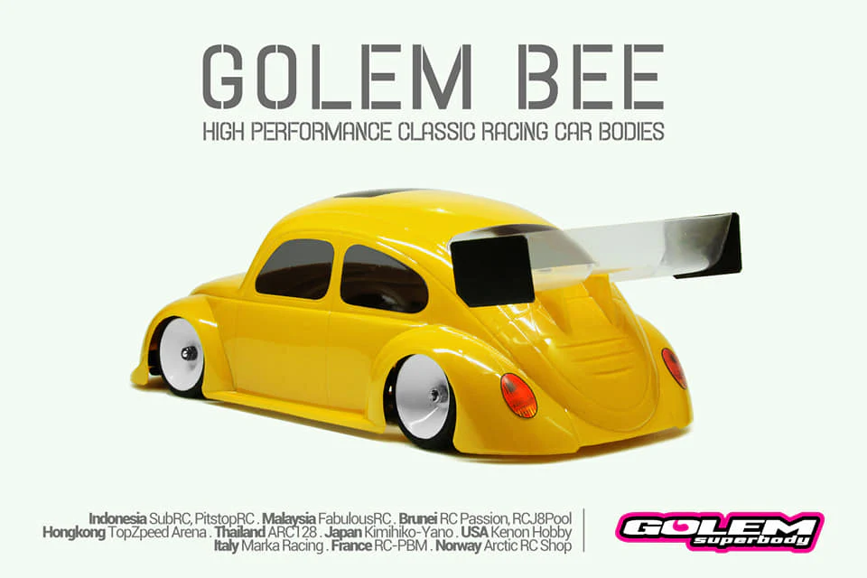 Golem Superbody Bee 1-28 Lexan Body (98mm) VW Bug Beetle [Golem] G102P - Image 2