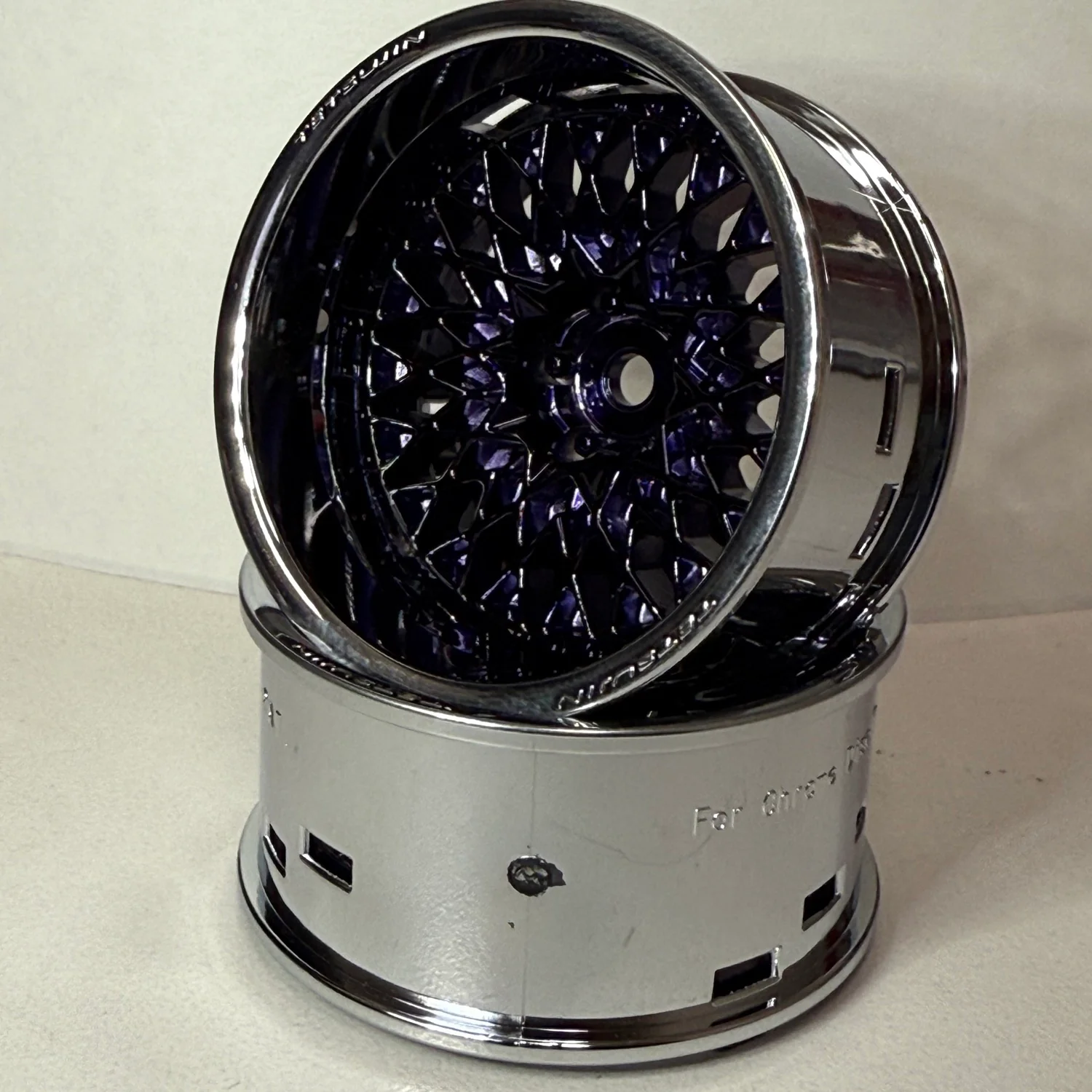 GRAN SEEKER MESH (Chrome / Chrome Purple) 01 Super-Rim Set (Adjustable Offset 5 8 11) PAIR 1/10 Rims [Tetsujin] TT-8549 - Image 3