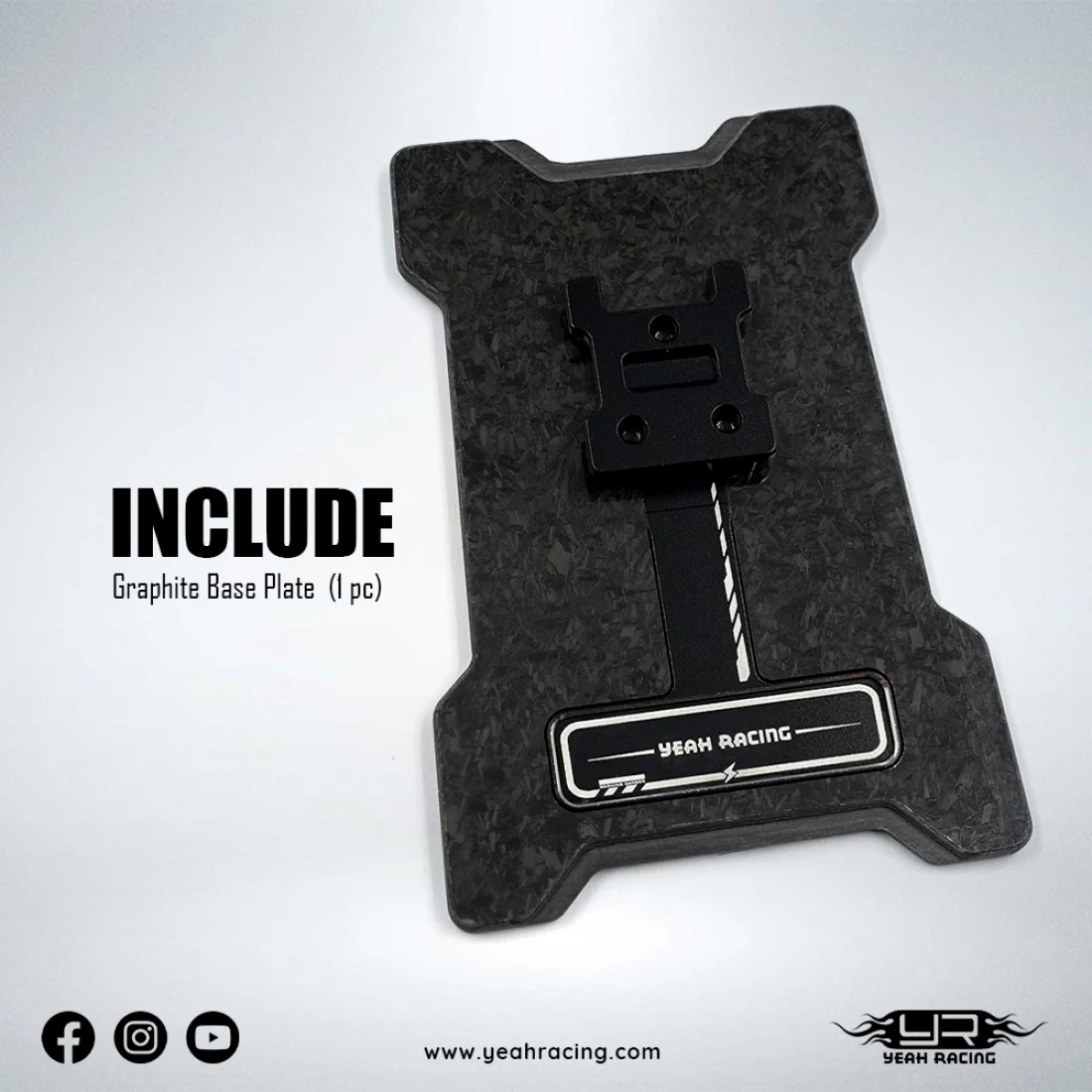 Graphite Base Plate For Noble NB4 / Pro / Plus [Yeah Racing] YA-0742BK - Image 2