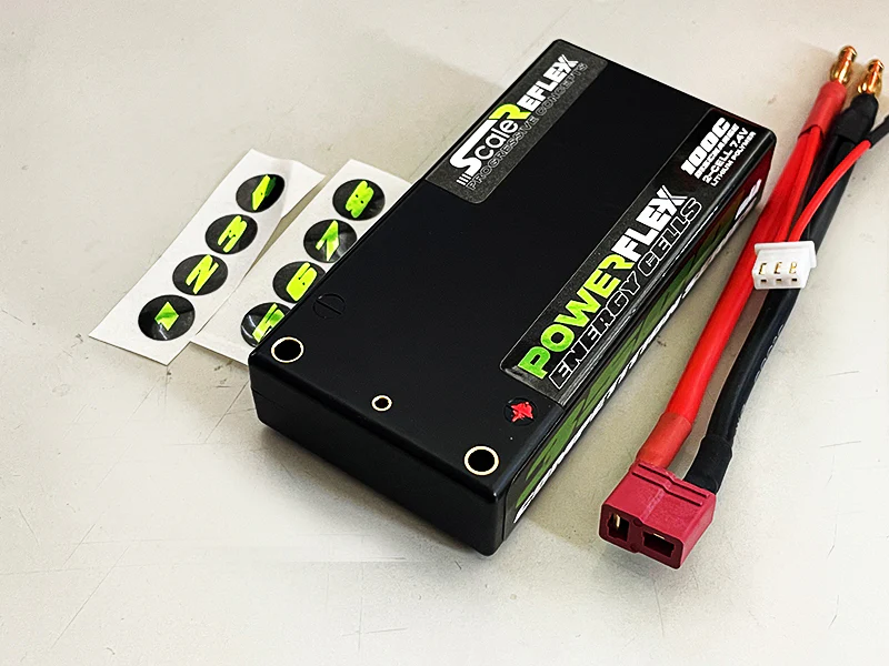GREEN - REFLEX SHORTY LIPO 7.4v 2S 3500mah 100C Ultra Slim Lightweight Battery (w Cable 4.0mm Bullet to Deans) - 136g - 18.5mm Thick - 3500 mah - Image 5