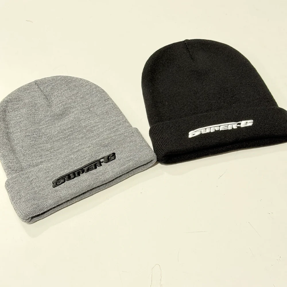 GRAY Beanie with 3D Super-G (Black) Embroidered Logo [Super-G] SG-BN-GRY - Image 4