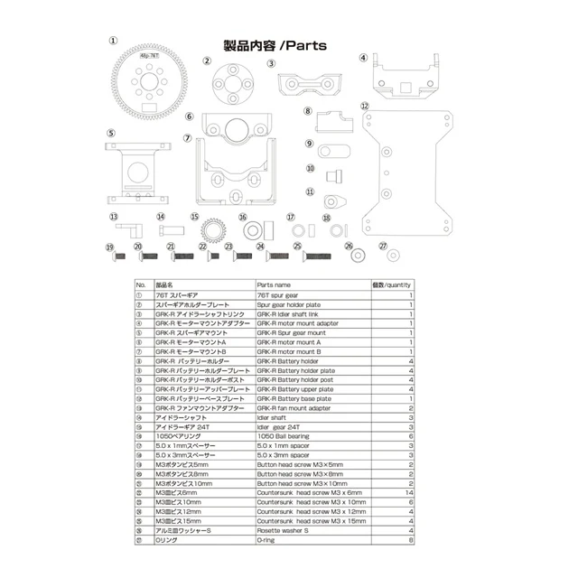 GRK-R Motor Mount Unit Set Conversion for GRK4 GS2EVO GS2MOD (Red Black Purple) [Shibata] GRKRCVBK GRKRCVRD GRKRVPU - Image 4