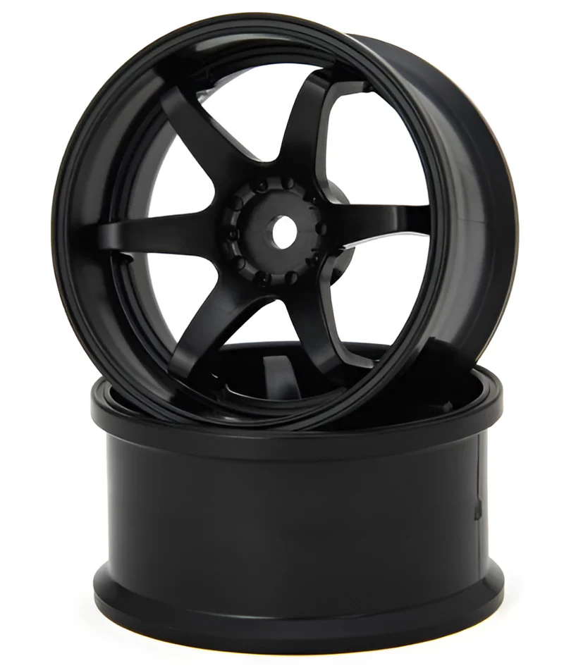 HAYATE - BLACK N-6 Drift Wheel High Traction 6mm / 8mm 1/10 Rims [G-Force] GD070 GD071