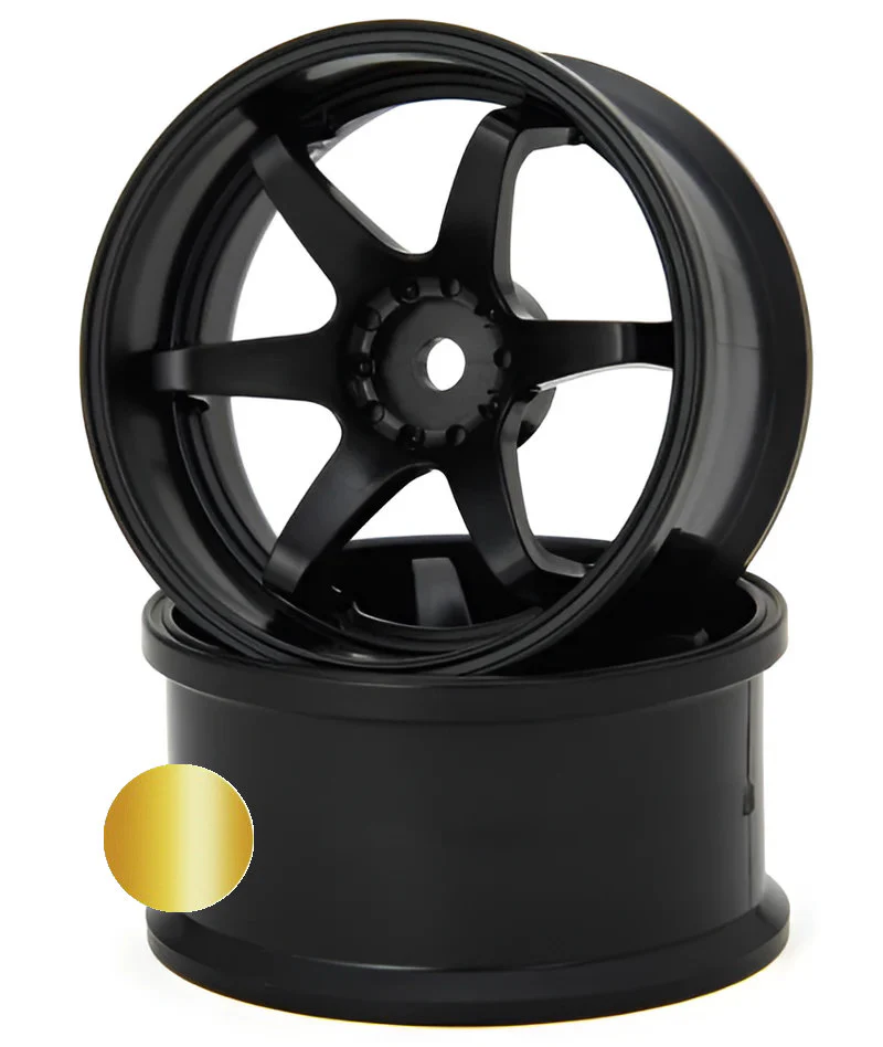 HAYATE - BLACK N-6 Drift Wheel Super Traction 6mm / 8mm 1/10 Rims [G-Force] GD072 GD073