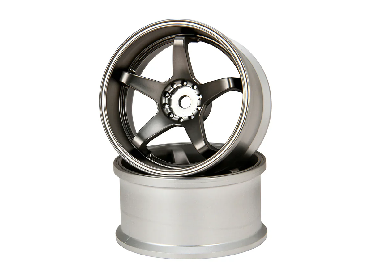 HAYATE - TITAN Silver N-Type Drift Wheel (Normal Traction) 6mm / 8mm 1/10 Rims [G-Force] GD044 GD045 - Image 2