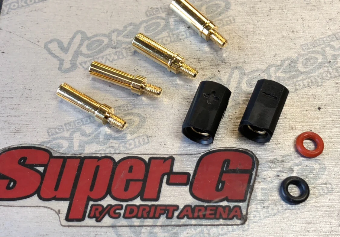 High AMP Gold L Connector +-- set (4mm & 5mm) Bullet Power RIGHT ANGLE Connectors - Image 6
