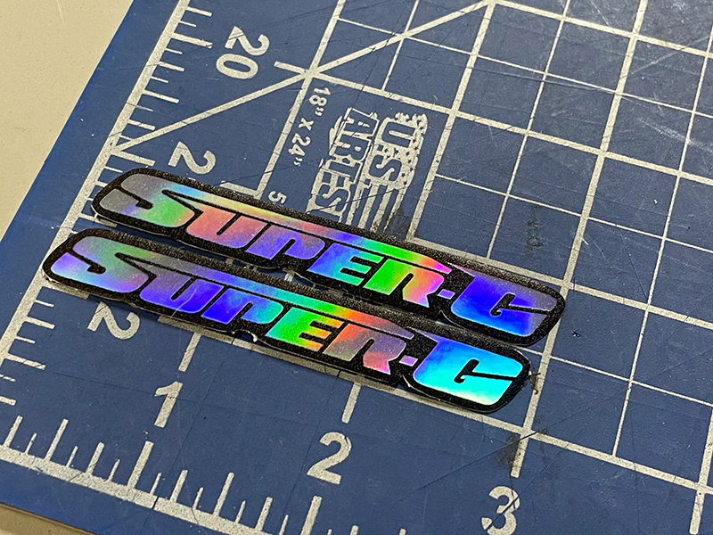 Hologram Super-G Diecut Decal Stickers 2.5" 3" 4" 8" (Pair of decals) - Image 4