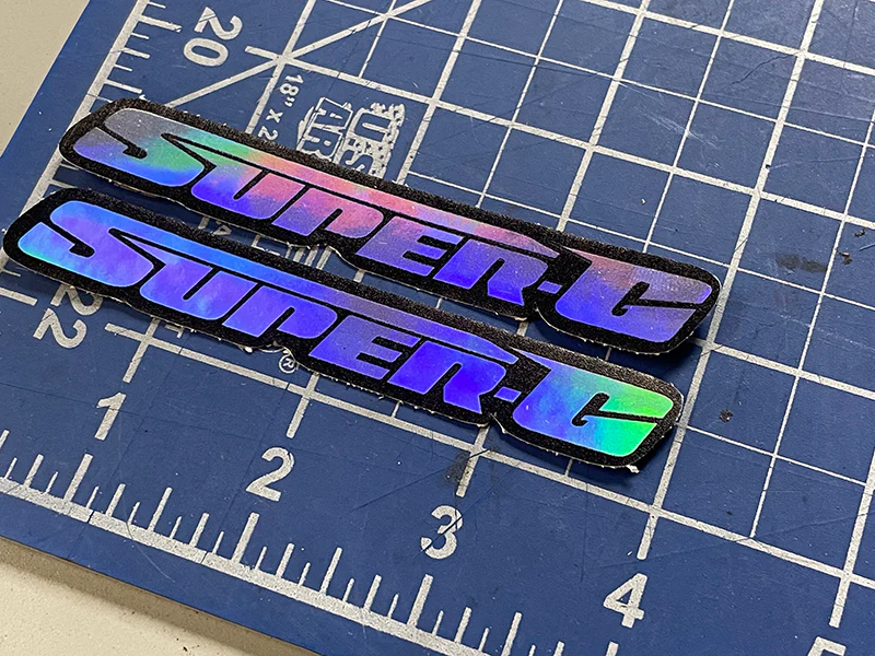 Hologram Super-G Diecut Decal Stickers 2.5" 3" 4" 8" (Pair of decals) - Image 5
