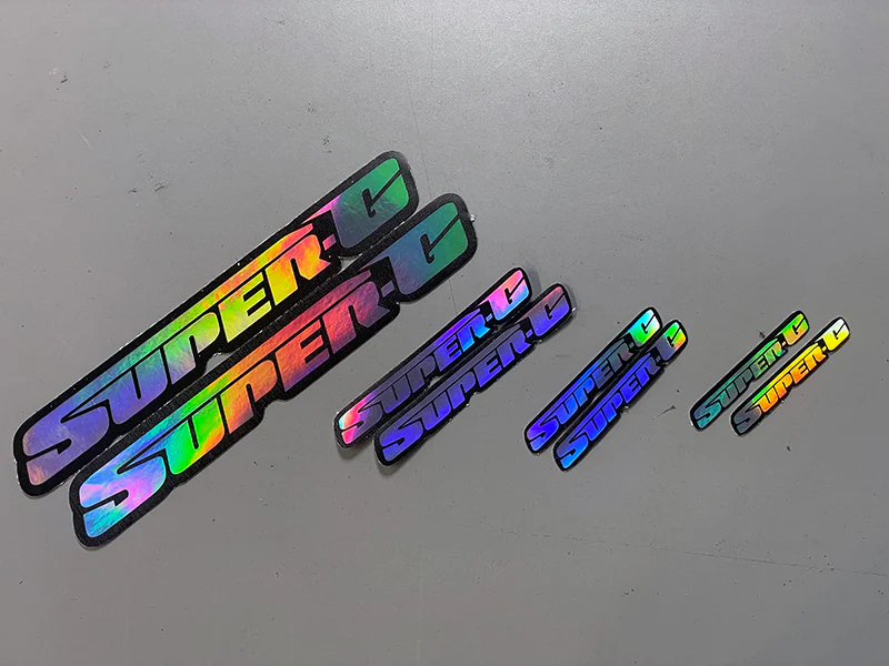 Hologram Super-G Diecut Decal Stickers 2.5" 3" 4" 8" (Pair of decals) - Image 7