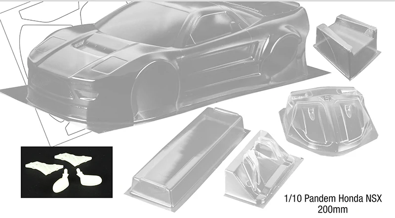 Honda Acura NSX w Pandem 1-10 Body Shell [Quality RC] QRC-027 - Image 3
