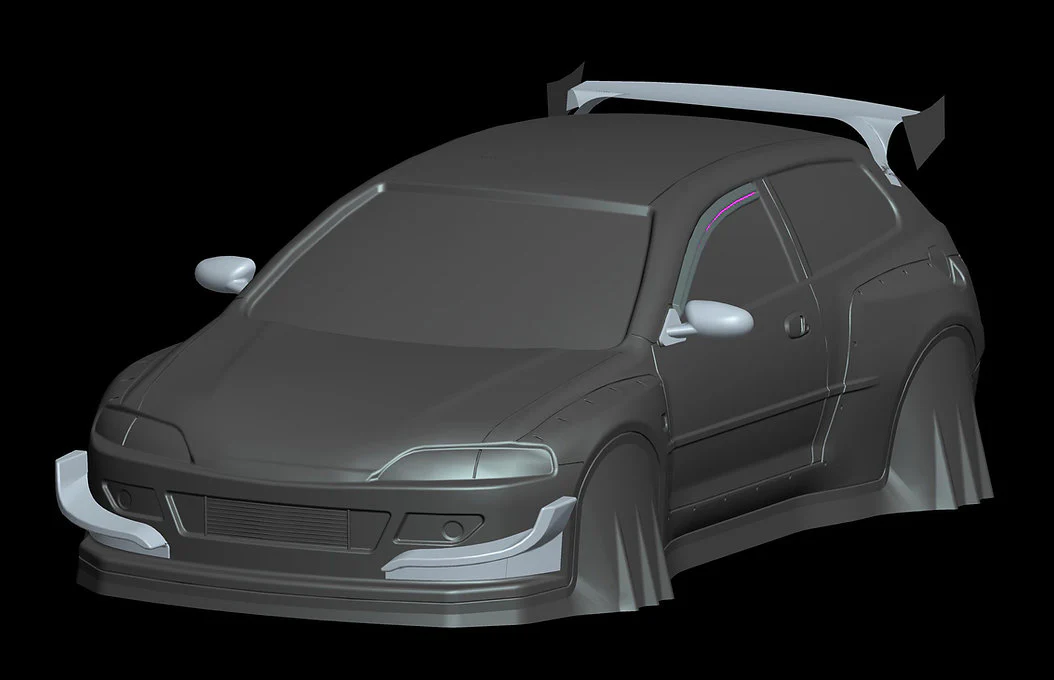 Honda Civic EG6 PANDEM WIDEBODY 3 Door 1-10 Body Shell hatchback [Quality RC] QRC-136 - Image 2