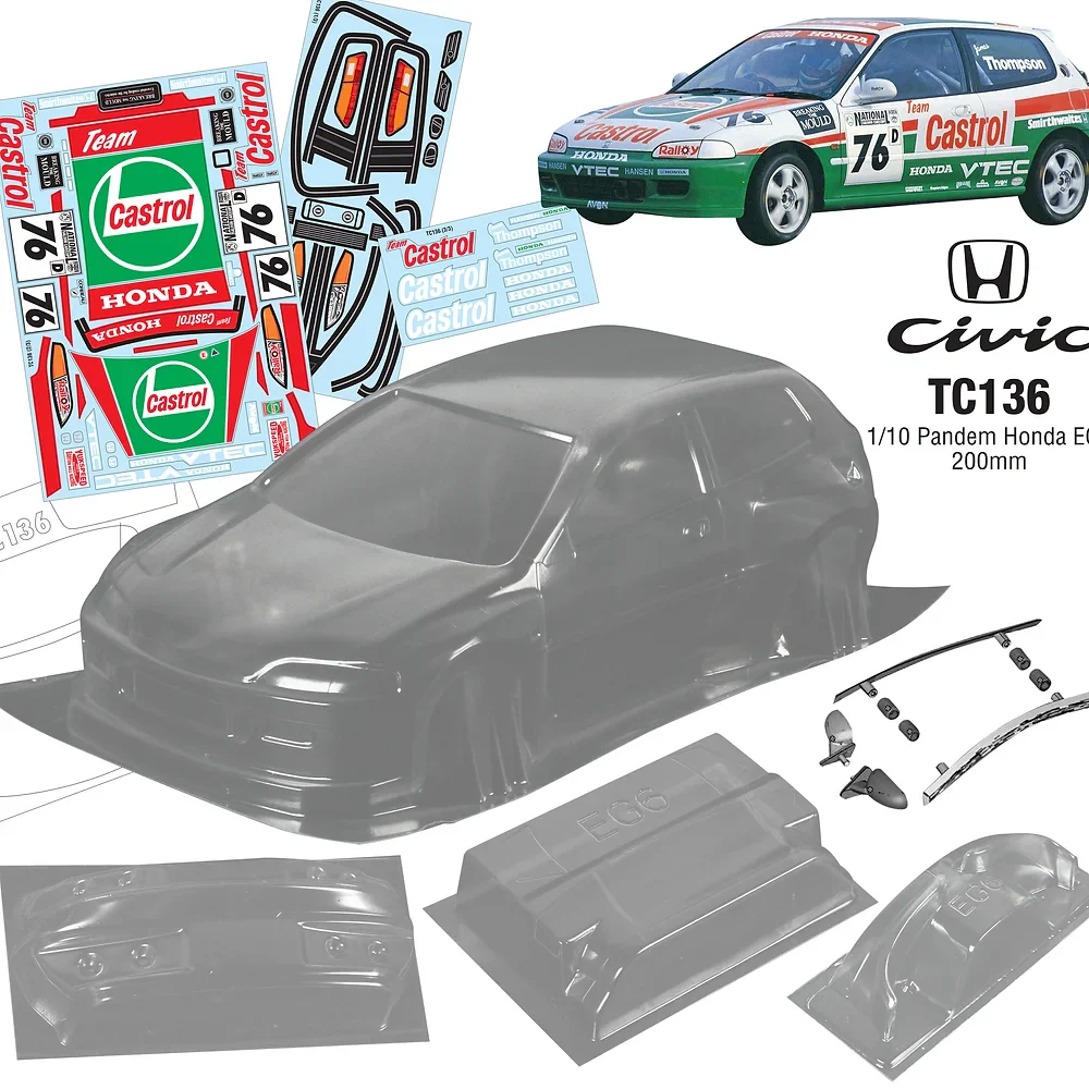Honda Civic EG6 PANDEM WIDEBODY 3 Door 1-10 Body Shell hatchback [Quality RC] QRC-136 - Image 3