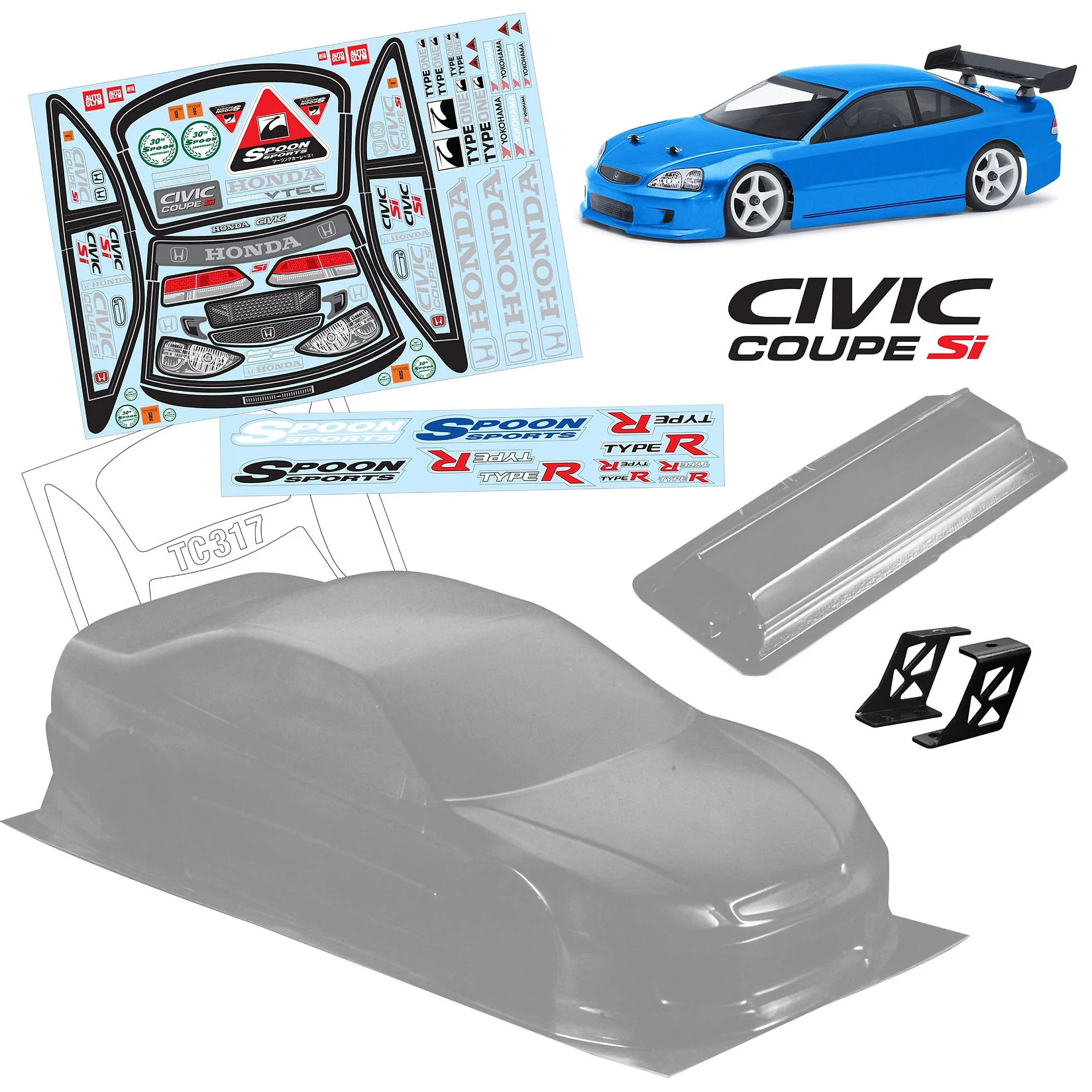 Honda Civic EM1 EK Coupe 2-Door 1-10 Body Shell [Quality RC] QRC-317 - Image 4