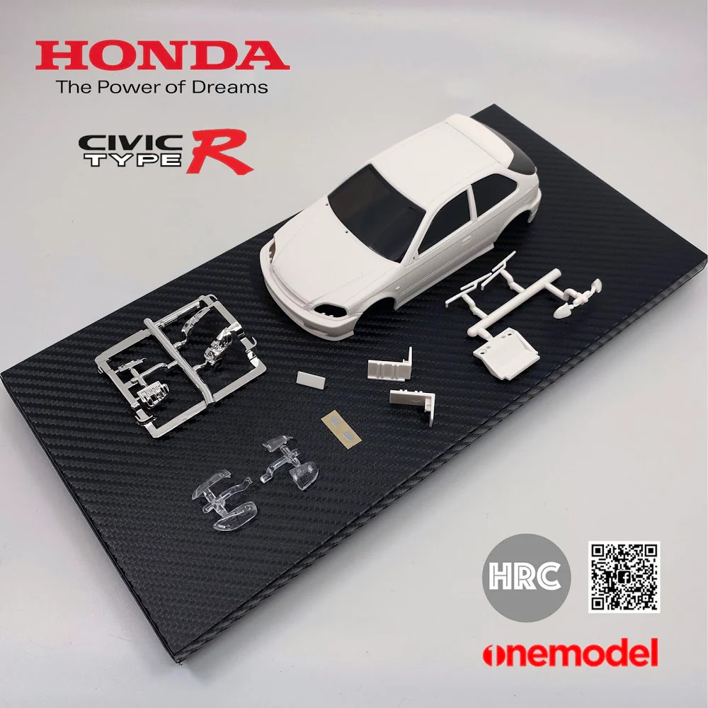Honda Civic Type-R EK9 1-28 White 94mm Body Set (HRC Arena x One Model) [One Model] MO200 - Image 2