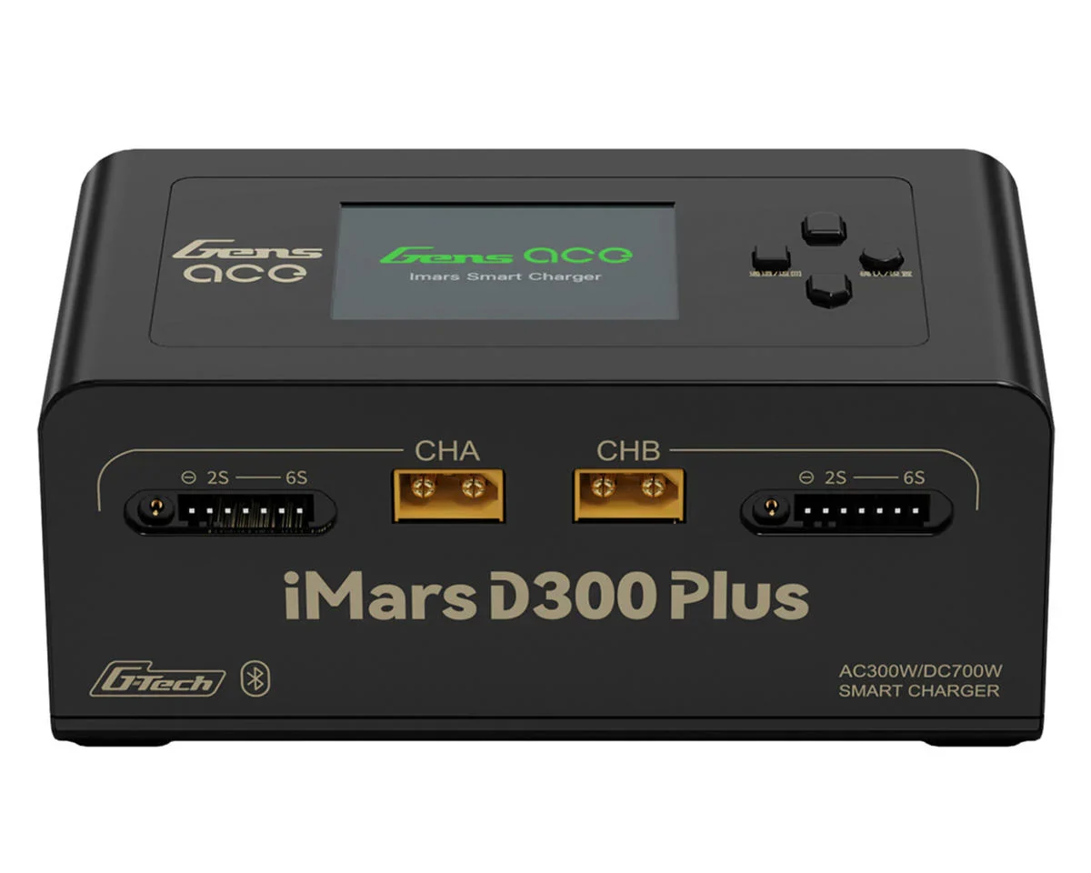 iMars D300 Plus G-Tech Smart Dual AC/DC Charger (Black) (6S/16A) (AC-300W) (DC-350W x2) w BT[Gens Ace] GEA300WPLUS-UB