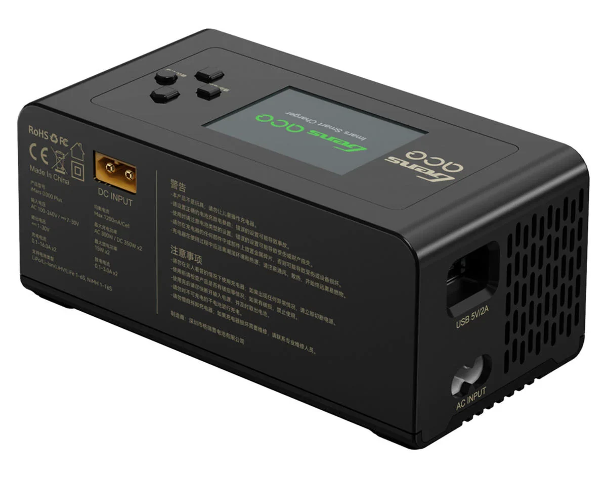 iMars D300 Plus G-Tech Smart Dual AC/DC Charger (Black) (6S/16A) (AC-300W) (DC-350W x2) w BT[Gens Ace] GEA300WPLUS-UB - Image 2