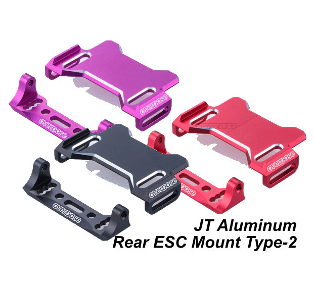 PREORDER: JT Aluminum Rear ESC Mount TYPE-2 GALM (RED PURPLE BLACK) [Overdose]
