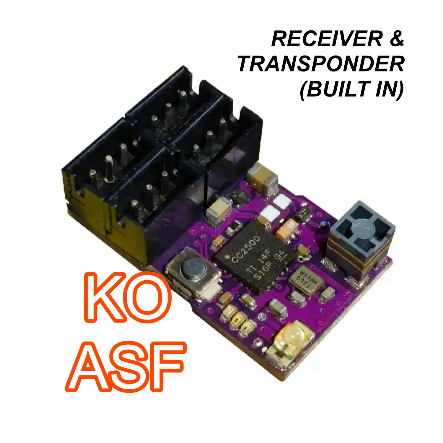 KO ASF Compatible 4 Channel MICRO Tower Antenna Receiver + TRANSPONDER For 1-24 1-28 (CASE-LESS) [MXO RACING] RXC52-KP&TP