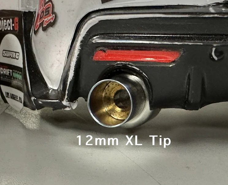 X-LARGE RACING MEDALLION (ROLLED Edge) - 12mm Titanium Burnt Tip (Straight Cut) - 17mm Muffler EXHAUST  [Usukani] 524A