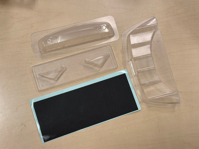 Lexan Diffuser, Canard and Tail Light Covers for RX7 and Carbon Decal Sheet [Yokomo] YOK-REA-MISC