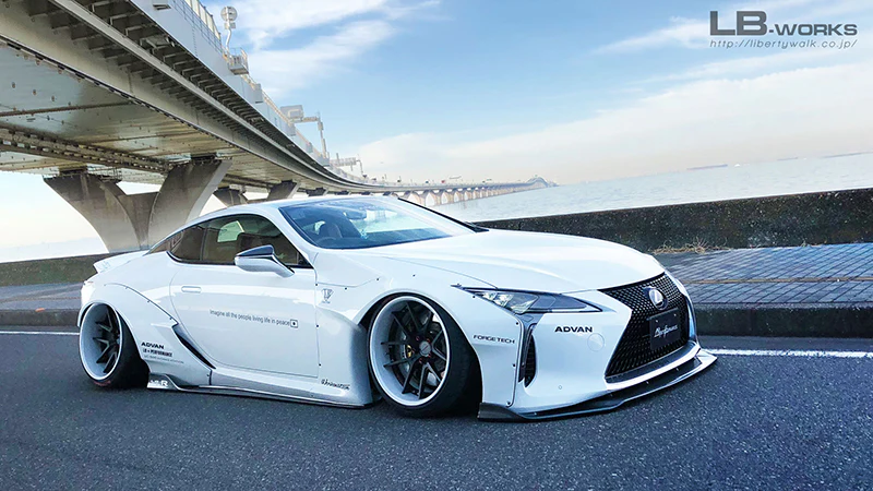 Lexus LC500 LBWK Liberty Walk 200mm MOLDED ON 1-10  Body Shell [Quality RC] QRC-LC500-LBWK