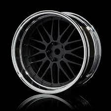 LM Mesh (BLACK - CHROME)BBS Style Adjustable Offset 1-10 Rims (4-Pack) [MST] 832101FBK - Image 4