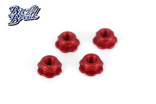 LOW HEIGHT PROFILE BuzzBreak BB LOCK NUT NYLOCK SERRATED (4pcs) Wheel Nuts - Black Red Purple Pink Silver [Overdose] - Image 3
