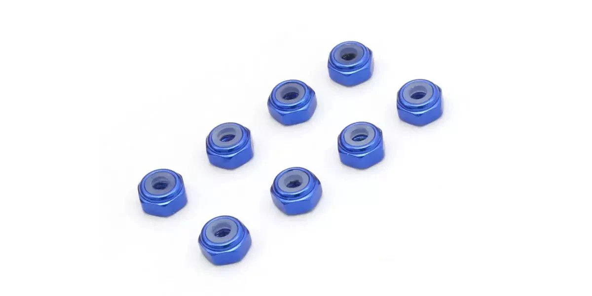 M2 Aluminum Nylon Color Nut 8pcs (BLUE) for Mini-Z - 8 Pack [KYOSHO] MZW128BL