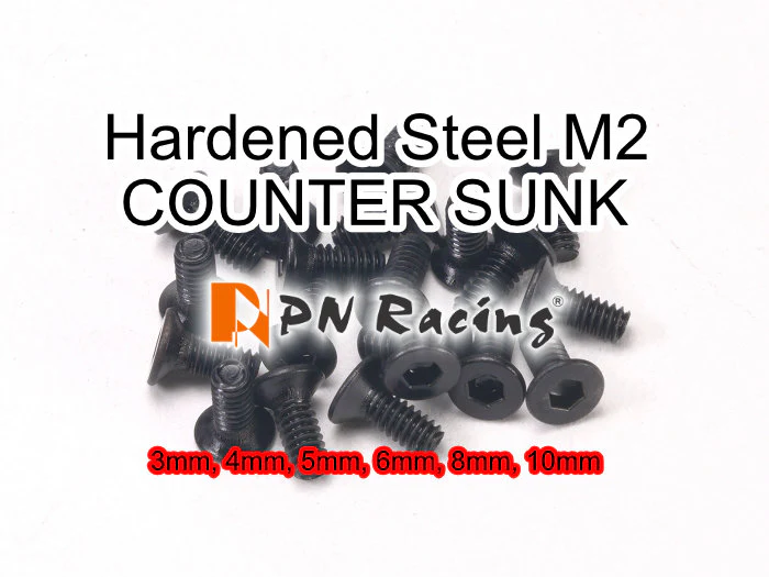 M2 Hardened Countersunk Screws (20-Pack) [PN Racing] 3mm ~ 10mm