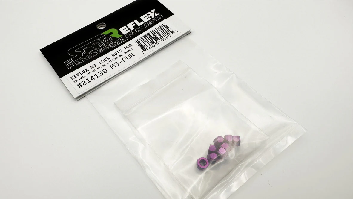M3 NUTS (NYLOCK) - Aluminum (8-Pack) RED PURPLE BLACK BLUE [Scale Reflex] 814100 814120 814130 814140 - Image 3