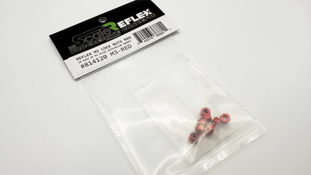 M3 NUTS (NYLOCK) - Aluminum (8-Pack) RED PURPLE BLACK BLUE [Scale Reflex] 814100 814120 814130 814140 - Image 4