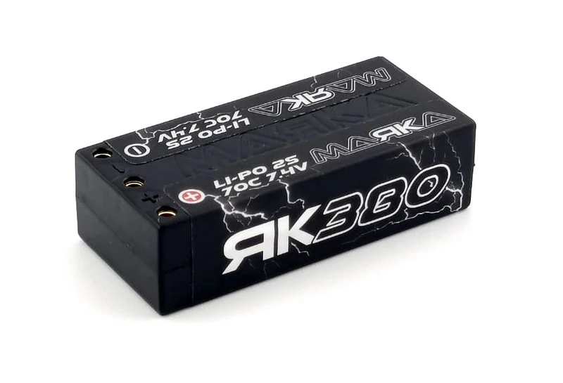 Marka 7.4v 2S - 70C -380MAH HARDCASE LIPO BATTERY PACK (2.0mm Bullet) [Marka] MRK-LI380HD