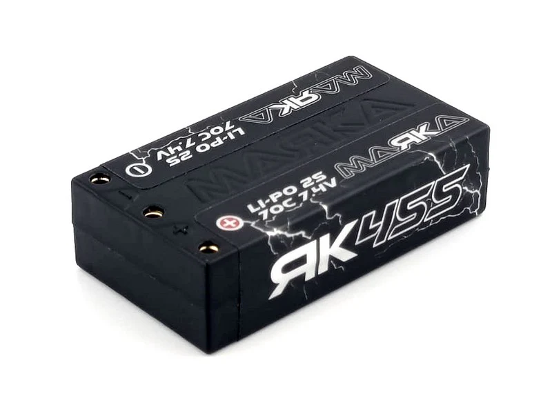 Marka 7.4v 2S - 70C -455MAH HARDCASE LIPO BATTERY PACK (2.0mm Bullet) [Marka] MRK-LI455HD