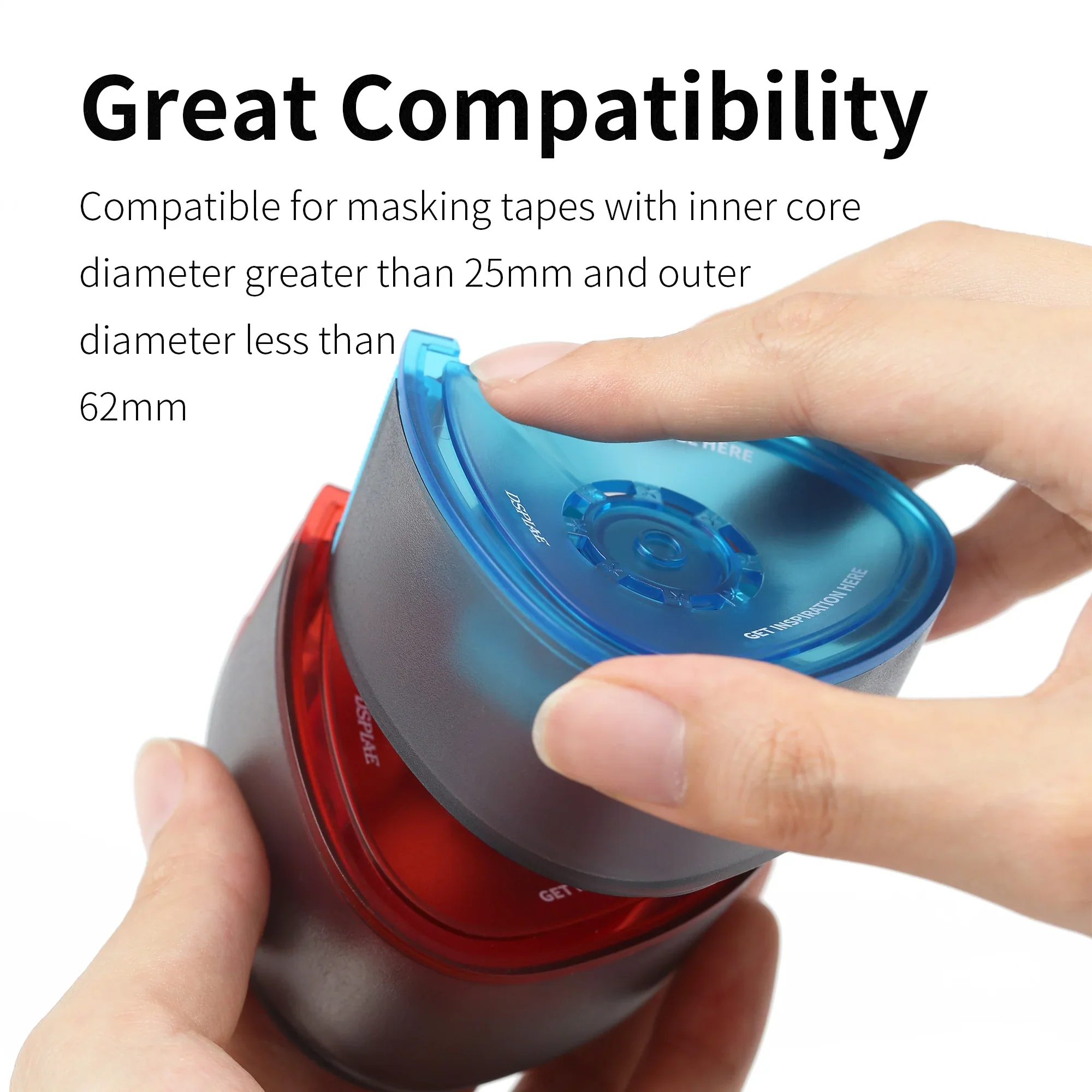Masking Tape Dispenser (25mm max width) Red Blue Container Dustfree Storage [DSPIAE] MT-B01 MT-B02 - Image 2