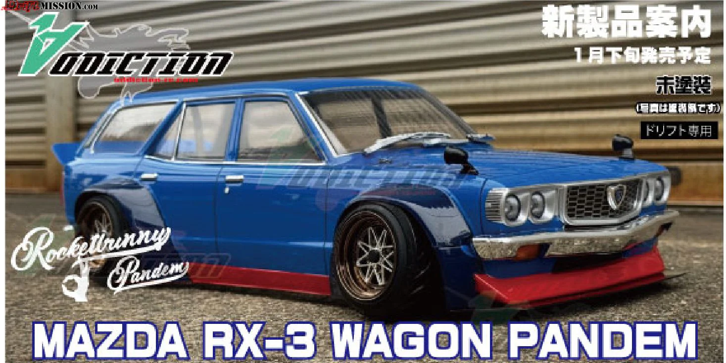 Mazda RX-3 Wagon PANDEM 1-10 Body Set (198mm F/R) Mad Mike D1GP [Addiction] AD-HB20