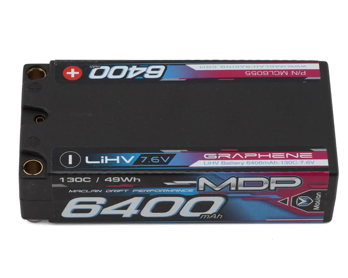 MDP Graphene HV 2S 130C Shorty LiHV Battery (7.6V/6400mAh) w/5mm Bullets [Maclan] MCL6055
