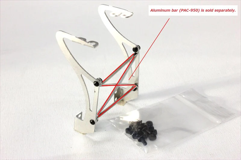 Metal 1-10 Wing Stay (REAR-Back Mount) SWAN NECK TYPE-B Set (Stands) [Pandora] PAC-923 - Image 4