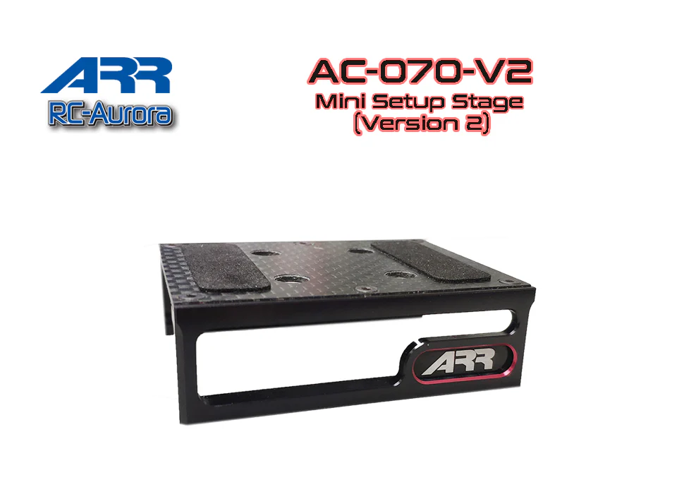 Mini Setup Stage (Version 2) CAR STAND 1/28 BLACK ALUMINUM / CARBON FIBER [ARR] AC-070-V2