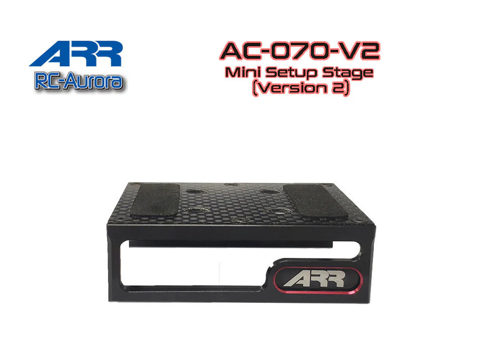 Mini Setup Stage (Version 2) CAR STAND 1/28 BLACK ALUMINUM / CARBON FIBER [ARR] AC-070-V2 - Image 2