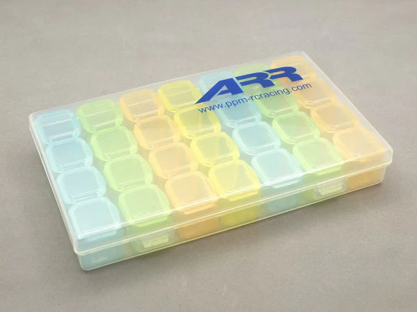 Mini-Z 1-28 - 28 Compartment Storage Box Case (also for Mini4WD) - 176 x 107 x 26mm [ARR] ABX-001