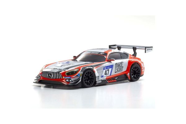 Mini-Z 1-28 Mercedes-AMG GT3 White Body (w-Wheel) (unpainted) F: 3 (N) R: 3 (W) [Kyosho] MZN198