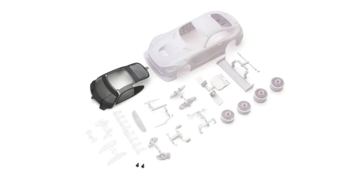 Mini-Z 1-28 Mercedes-AMG GT3 White Body (w-Wheel) (unpainted) F: 3 (N) R: 3 (W) [Kyosho] MZN198 - Image 2
