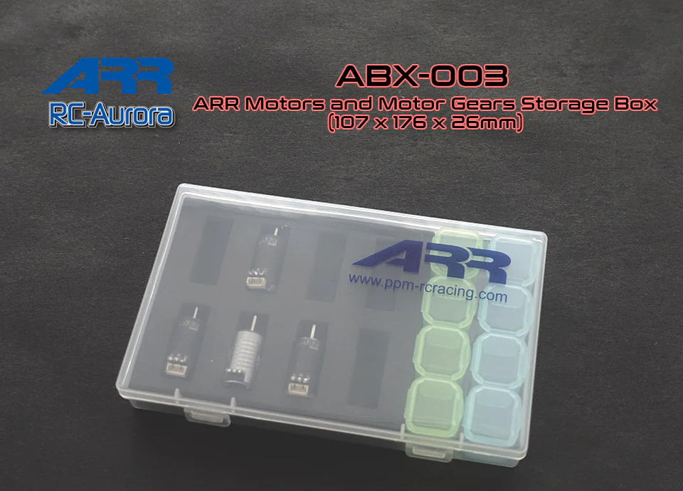 Mini-Z 1-28 Motor and Pinion Gears Storage Box Case (also for Mini4WD) - 176 x 107 x 26mm [ARR] ABX-003 - Image 2