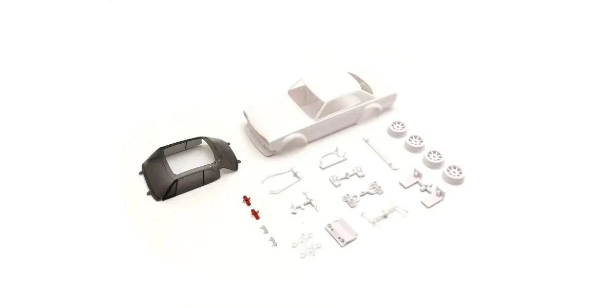 Mini-Z 1-28 Nissan Skyline GT-R KPGC10 Racing 1972 Hakosuka White body set (w-Wheel) (unpainted) F: 0 (N) R: 0 (N) [Kyosho] MZN222