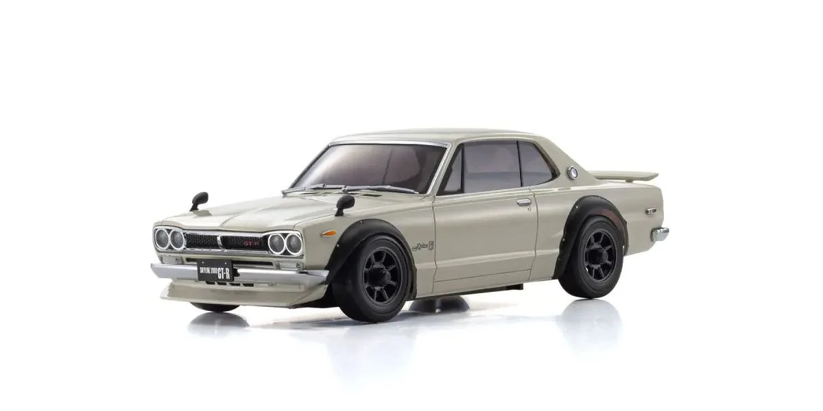 Mini-Z 1-28 Nissan Skyline GT-R KPGC10 Racing 1972 Hakosuka White body set (w-Wheel) (unpainted) F: 0 (N) R: 0 (N) [Kyosho] MZN222 - Image 2