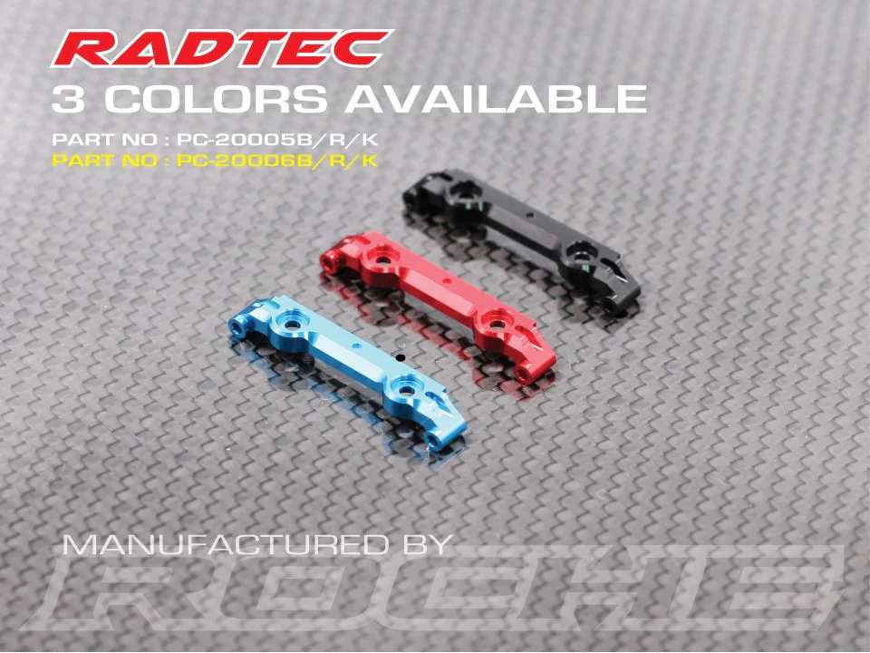 MINI-Z MR-04 FRONT UPPER ARM MOUNT, WIDE (BLACK, RED, BLUE) [RADTEC] PC-20005B PC-20005R PC-20005K