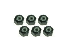 MINI-Z Nylon Lock Wheel Nuts BLACK 2mm - 6 Pack [3 Racing] 3RAC-N20-BL-V2