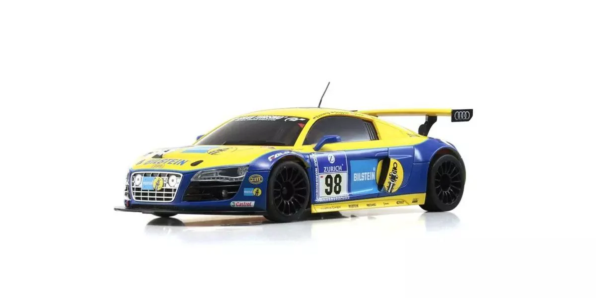 MINI-Z Racer MR-04 RWD Audi R8 LMS Phoenix Racing NBR 2010 #98 Blue Yellow Readyset RTR (Ready to Run) [KYOSHO] 32371BT - Image 2